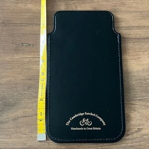 The Cambridge Satchel Company Black Leather Phone Sleeve with Gold Logo